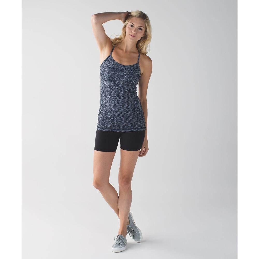 Lululemon Lululemon Power Y Tank Size 4 Dramatic Static White Black